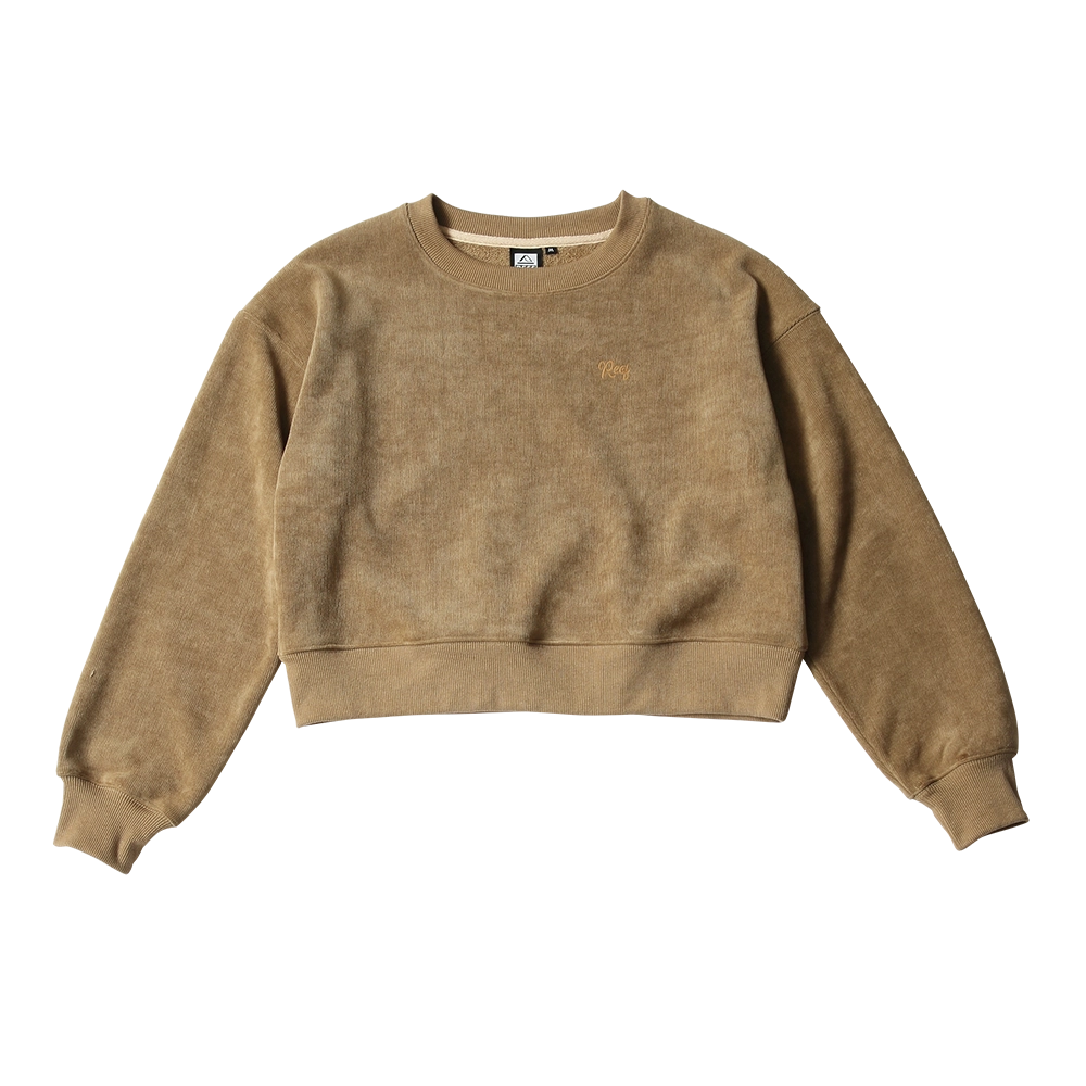 KNIT FLEECE CROPPED CREW