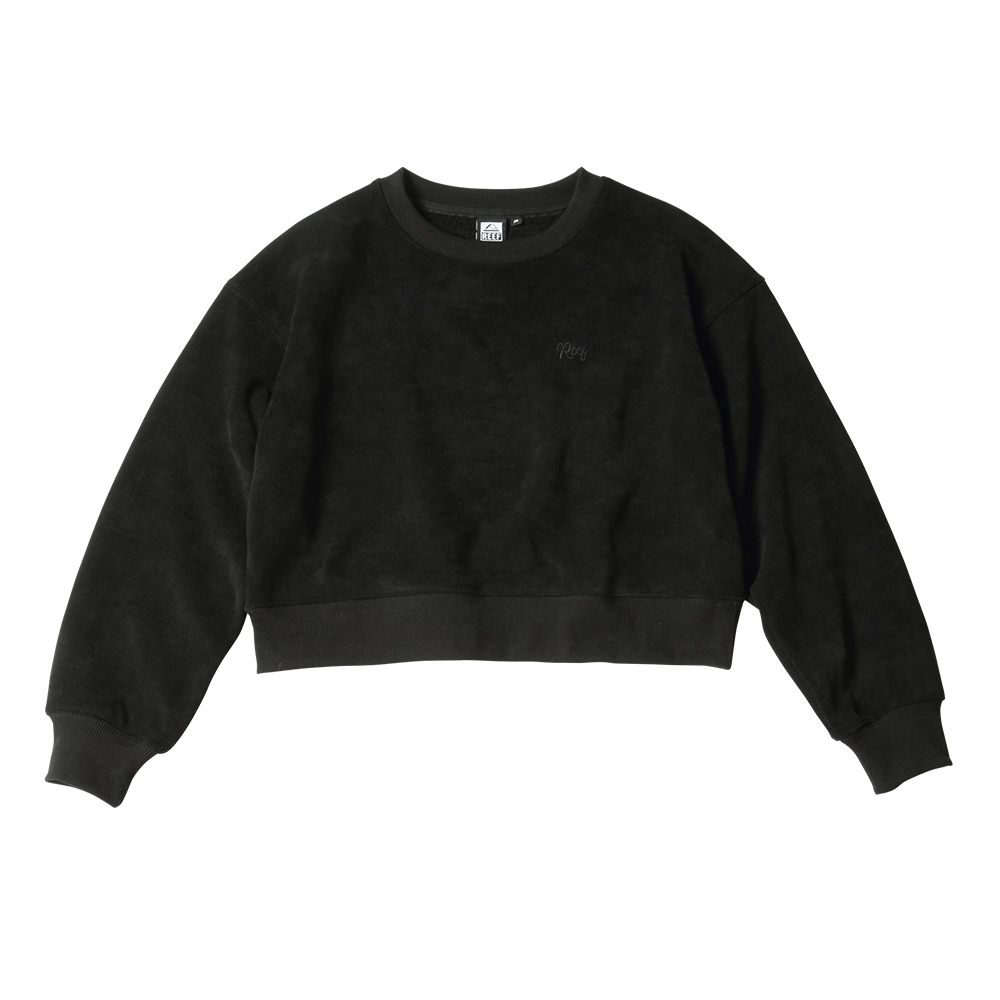 KNIT FLEECE CROPPED CREW