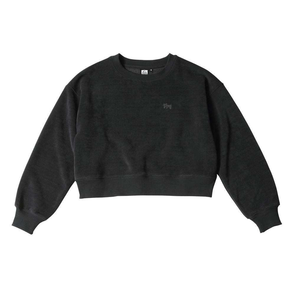 KNIT FLEECE CROPPED CREW